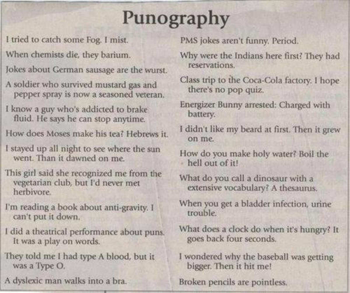 Puns jokes worksheets