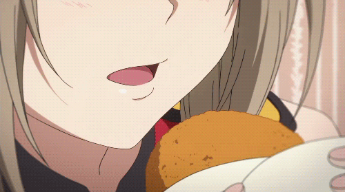 Anime girl eating gif