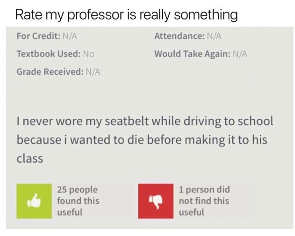 Rate my Professor.