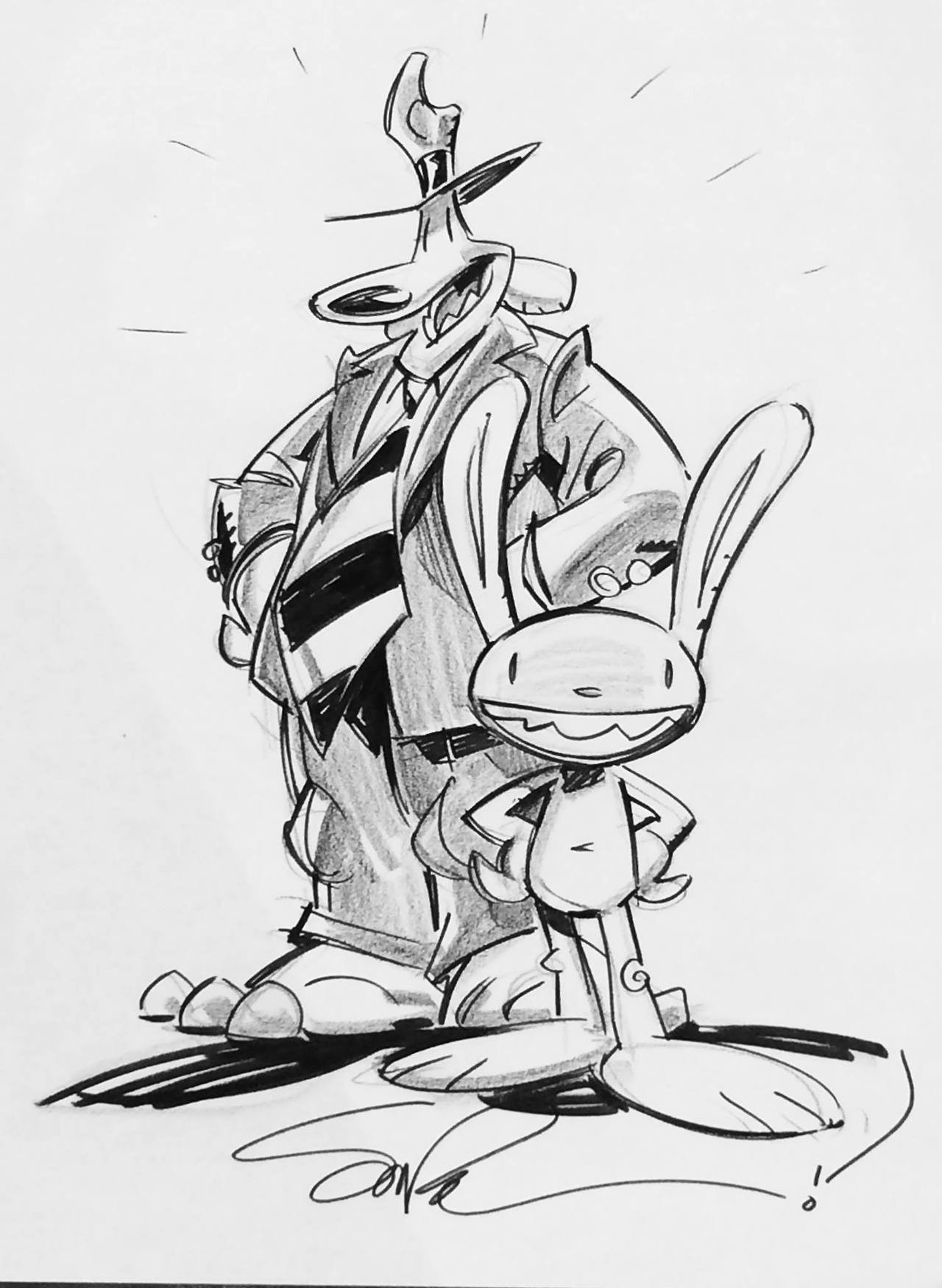Steve Purcell sketches: Sam and Max.