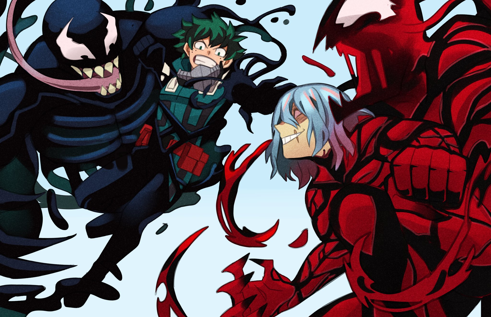 Venom Deku vs Carnage Shigaraki.