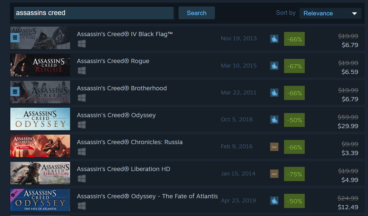 Giant Assassins Creed Sale On Steam