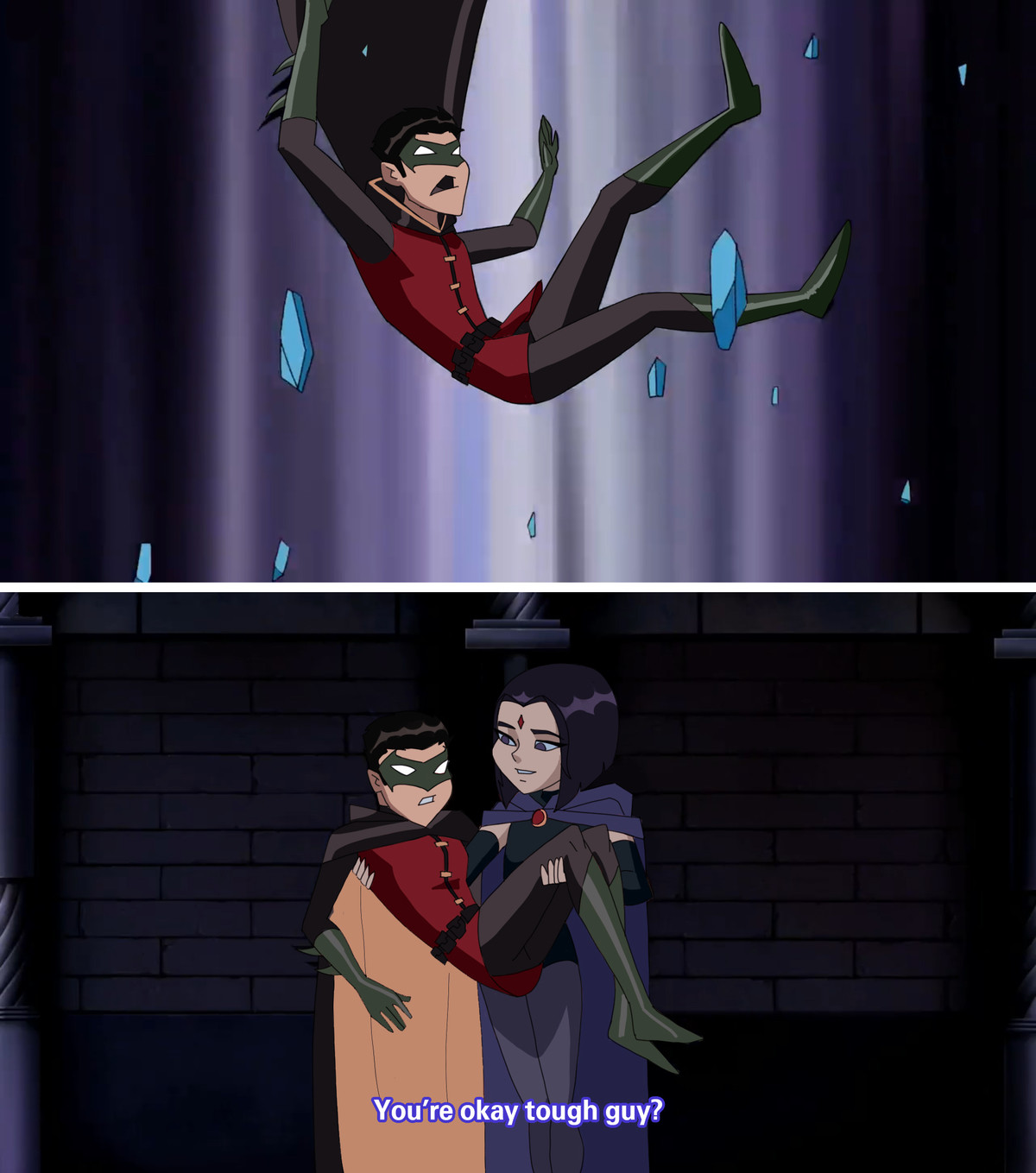 Robin is Batman, Superboy is Superman, Raven is Wonder Woman and Cyborg is ...