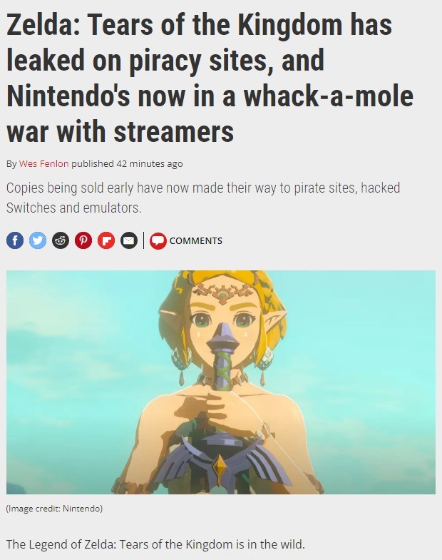 Zelda: Tears of the Kingdom has leaked on piracy sites, and Nintendo's now  in a whack-a-mole war with streamers