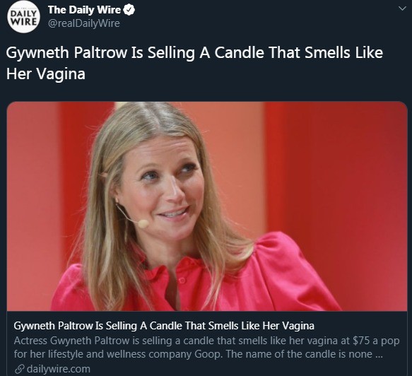 Gwyneth Paltrow Candle Meme - Penis Scented Candle Was ...