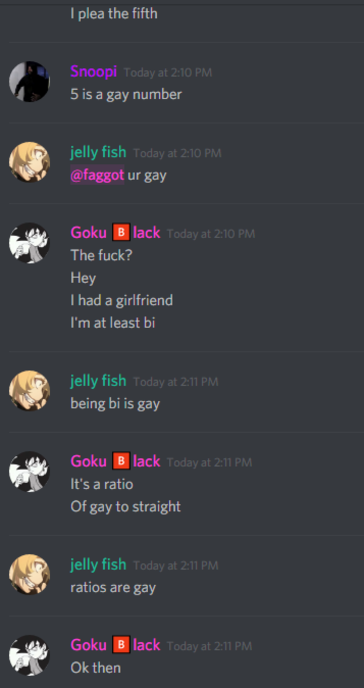 A friendly discord discussion about how gay someone is