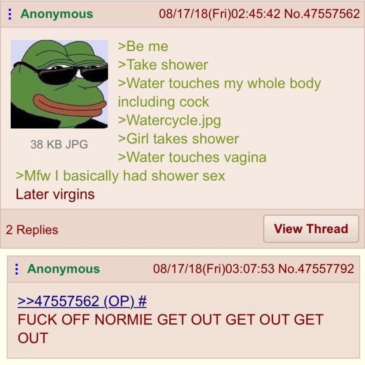 Anon takes a Shower.
