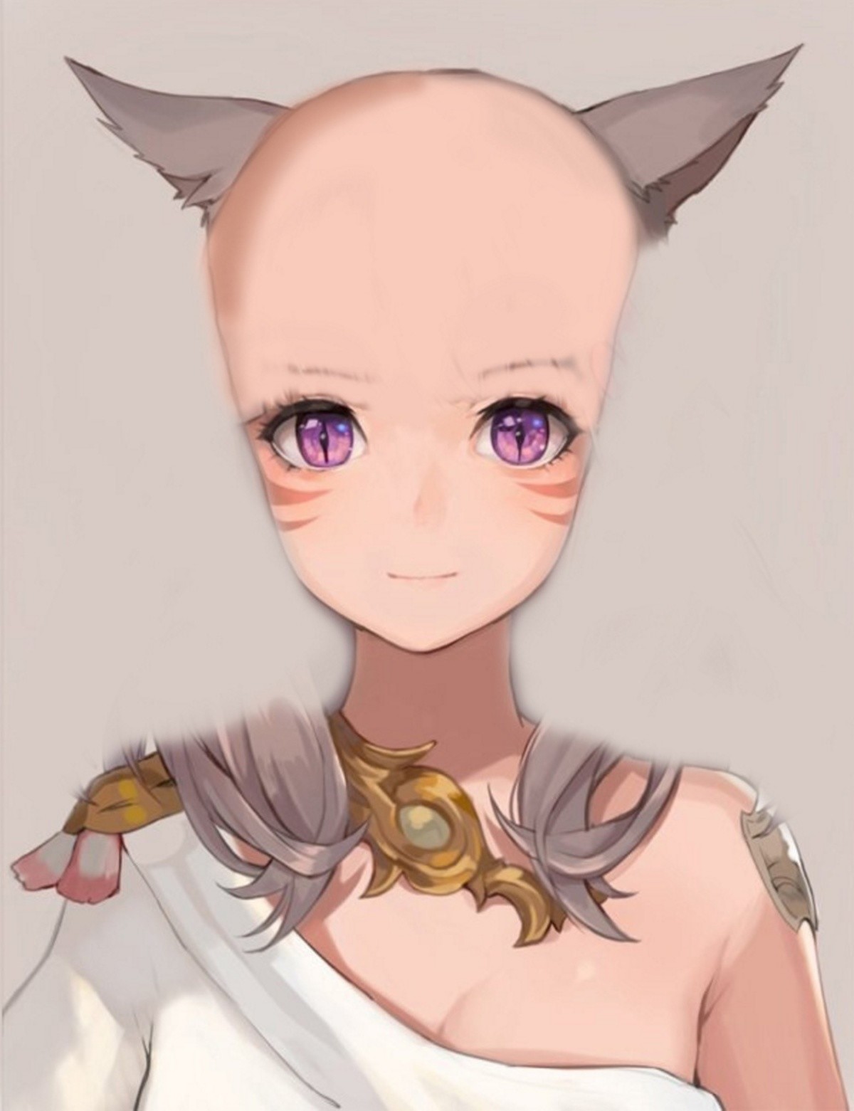 Catgirl with no  hair 
