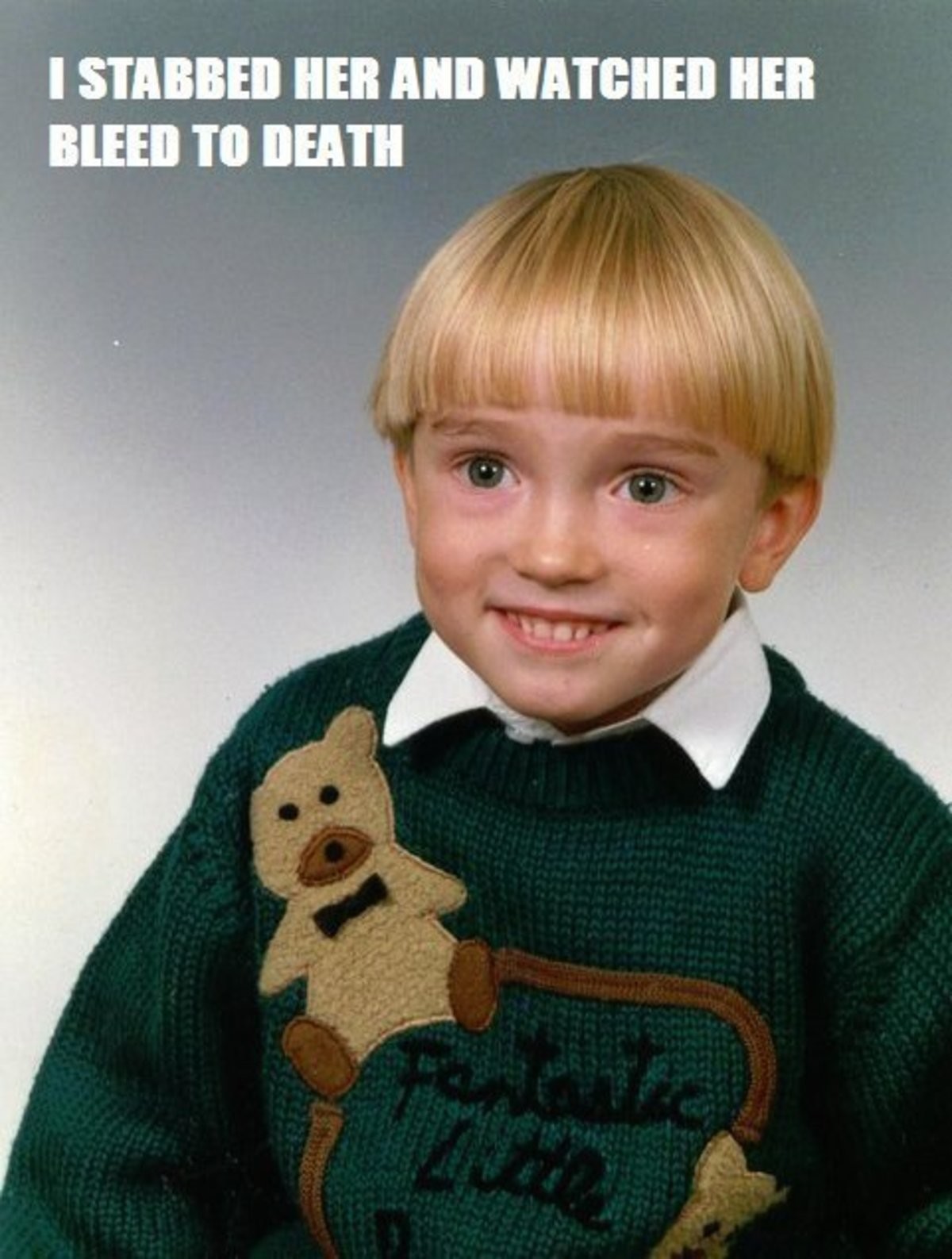 creepy kid sweater meme