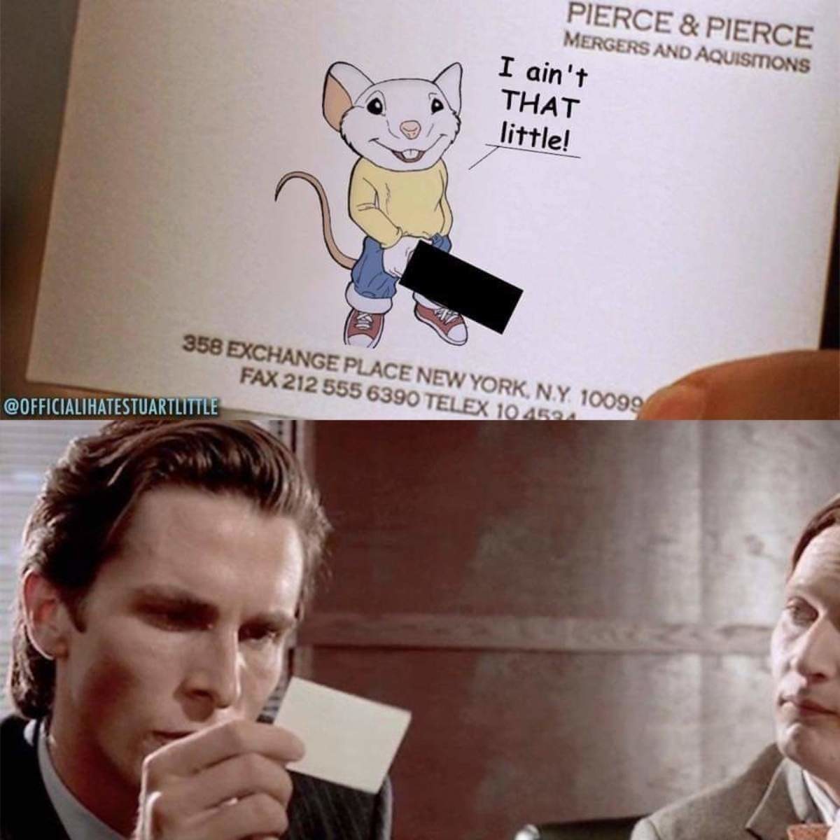 american psycho business card meme