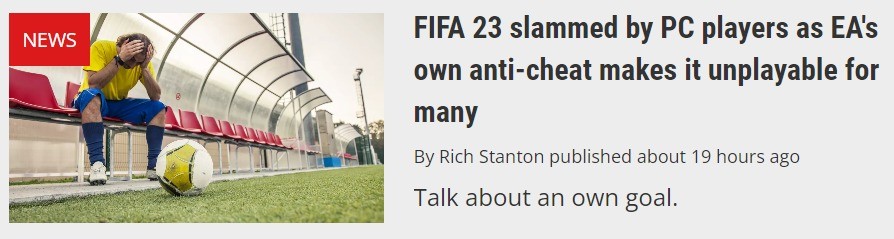 FIFA 23 slammed by PC players as EA's own anti-cheat makes it unplayable  for many