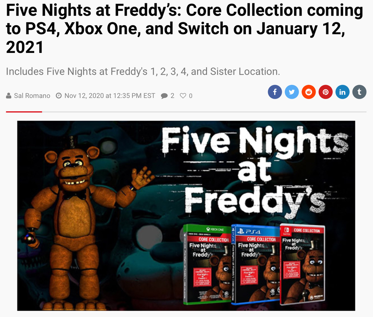 Five Nights At Freddy's: Core Collection