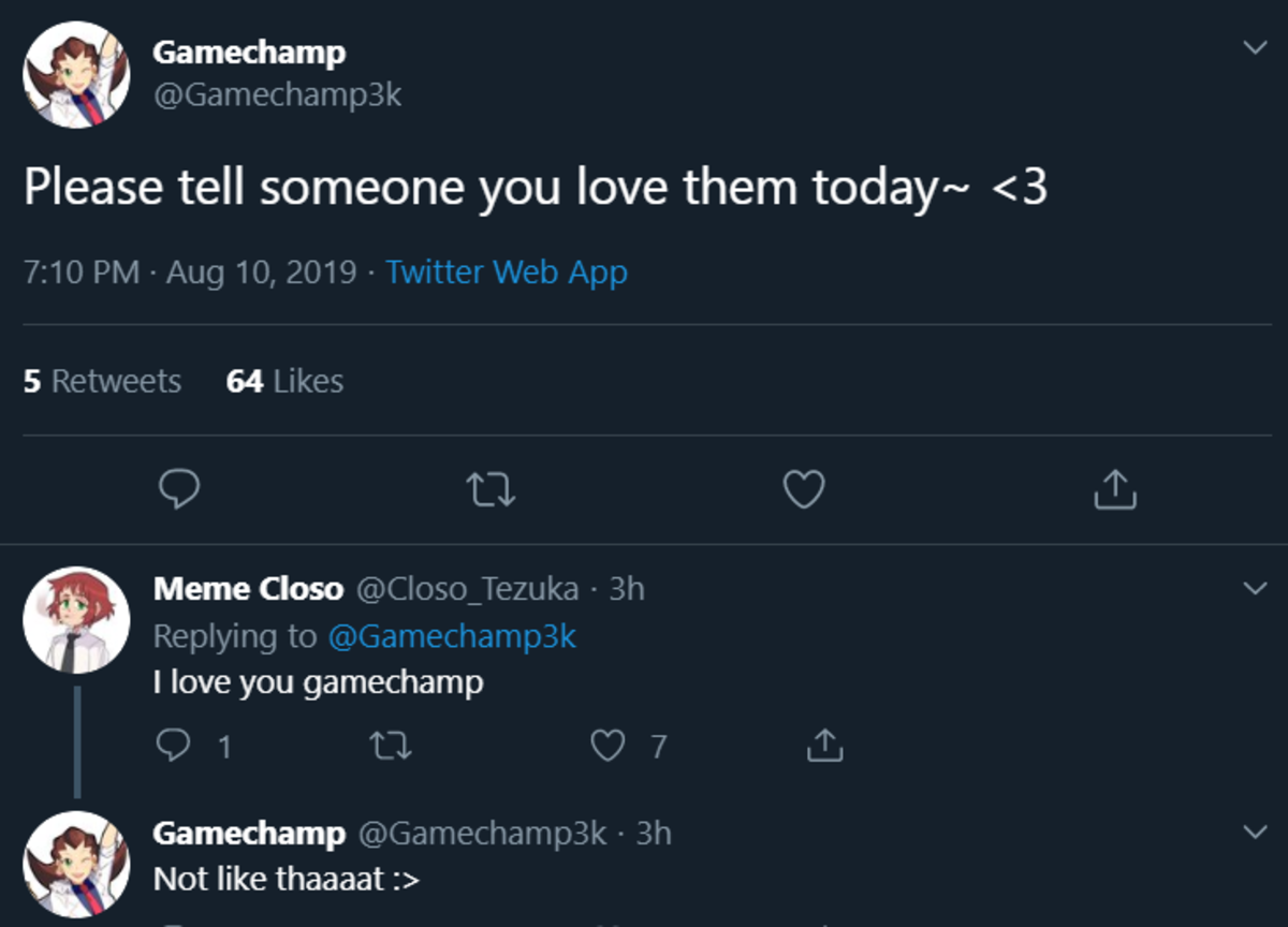Gamechamp3k Being Wholesome