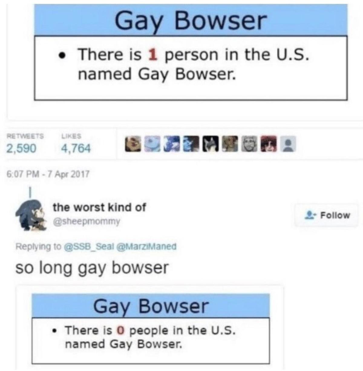 How many people are named gay bowser