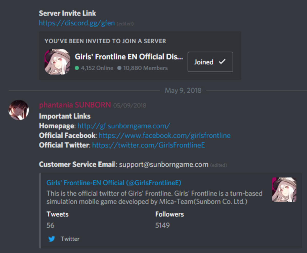 Gf En Discord And A Useful Links