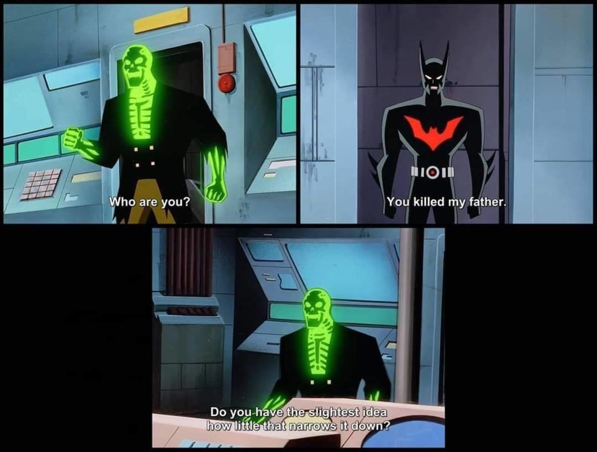 Do you have any. Бэтмен будущего Мем. Мемы про Бэтмена будущего. Batman Beyond Villains. Мем из Бэтмена будущего.