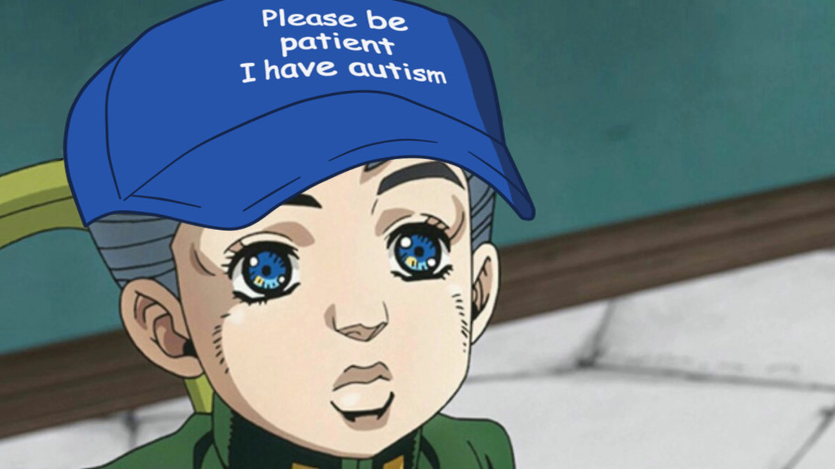 Be patient перевод. Детское лицо Джоджо. Please be Patient i have Autism. Джоджо Мем с чашкой. Handful of Jojo.