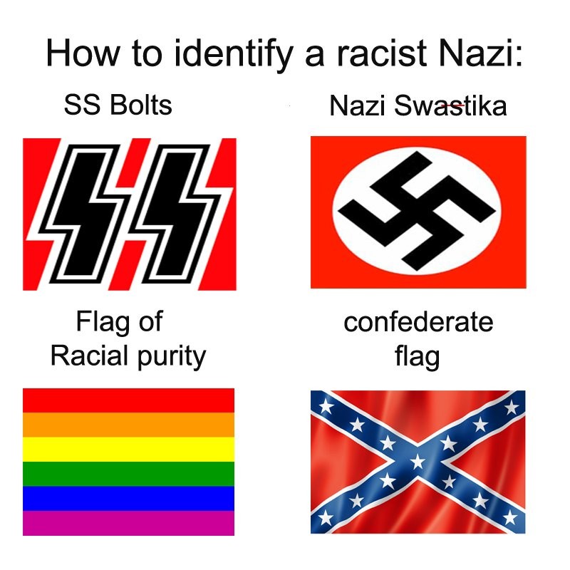 Nazi Swastika Flag of confederate Racial purity. anti fa would go mental ov...