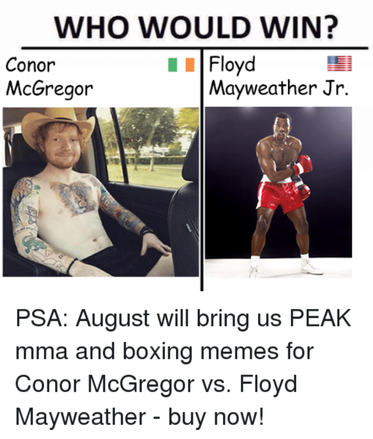 Here's a start to McGregor and Mayweather memes.... 