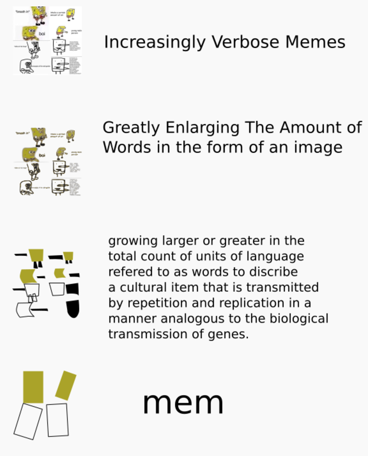 Verbose. Verbose meme. Increasingly verbose memes. Verbose meaning.