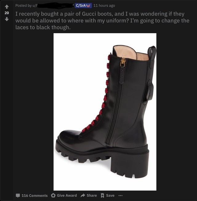 gucci military boots