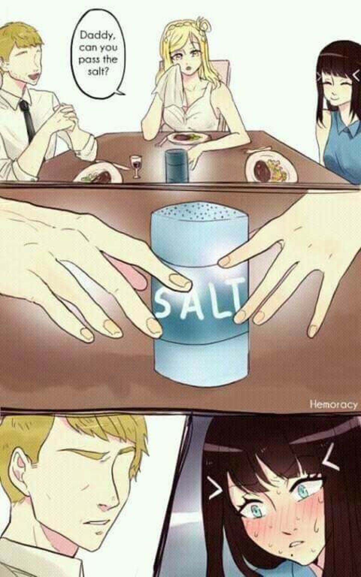 Daddy can you pass the salt