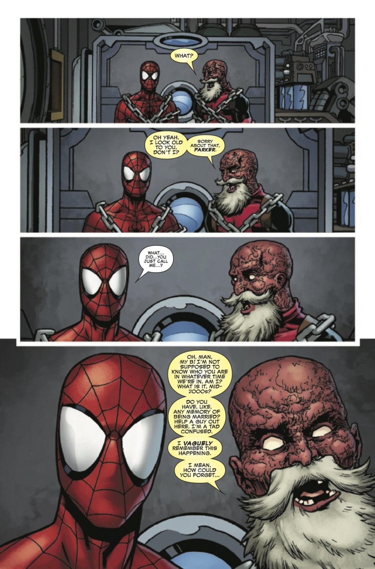 Old Man Wade And Young Man Spider Man