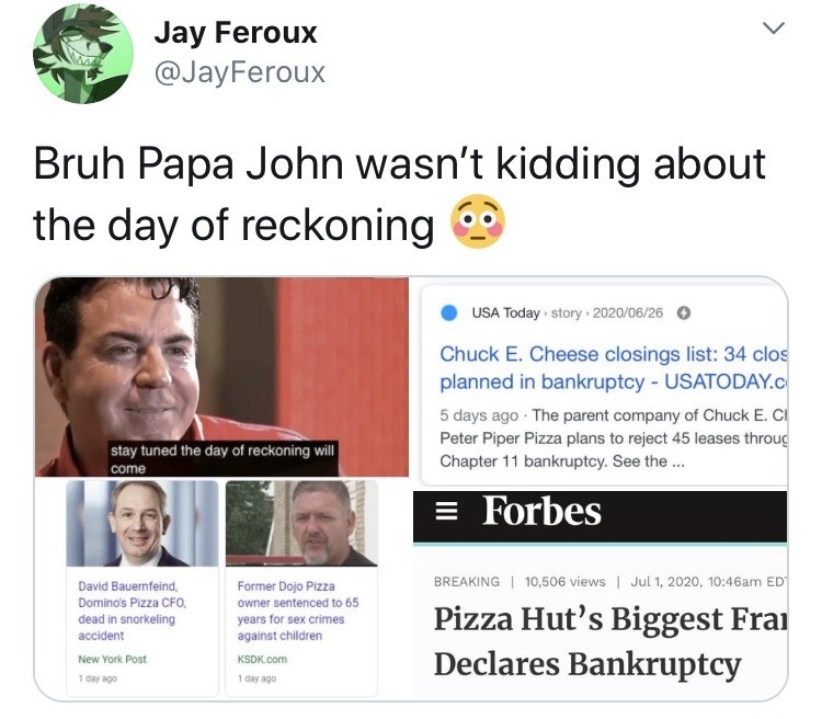 Day of reckoning papa johns