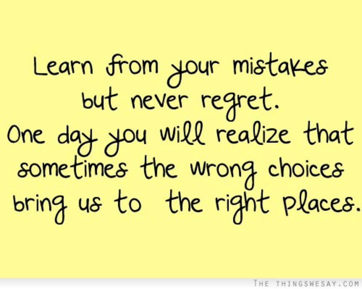 Learn from your mistakes. Never regret перевод. Regret choice. What you have learnt from your mistakes.