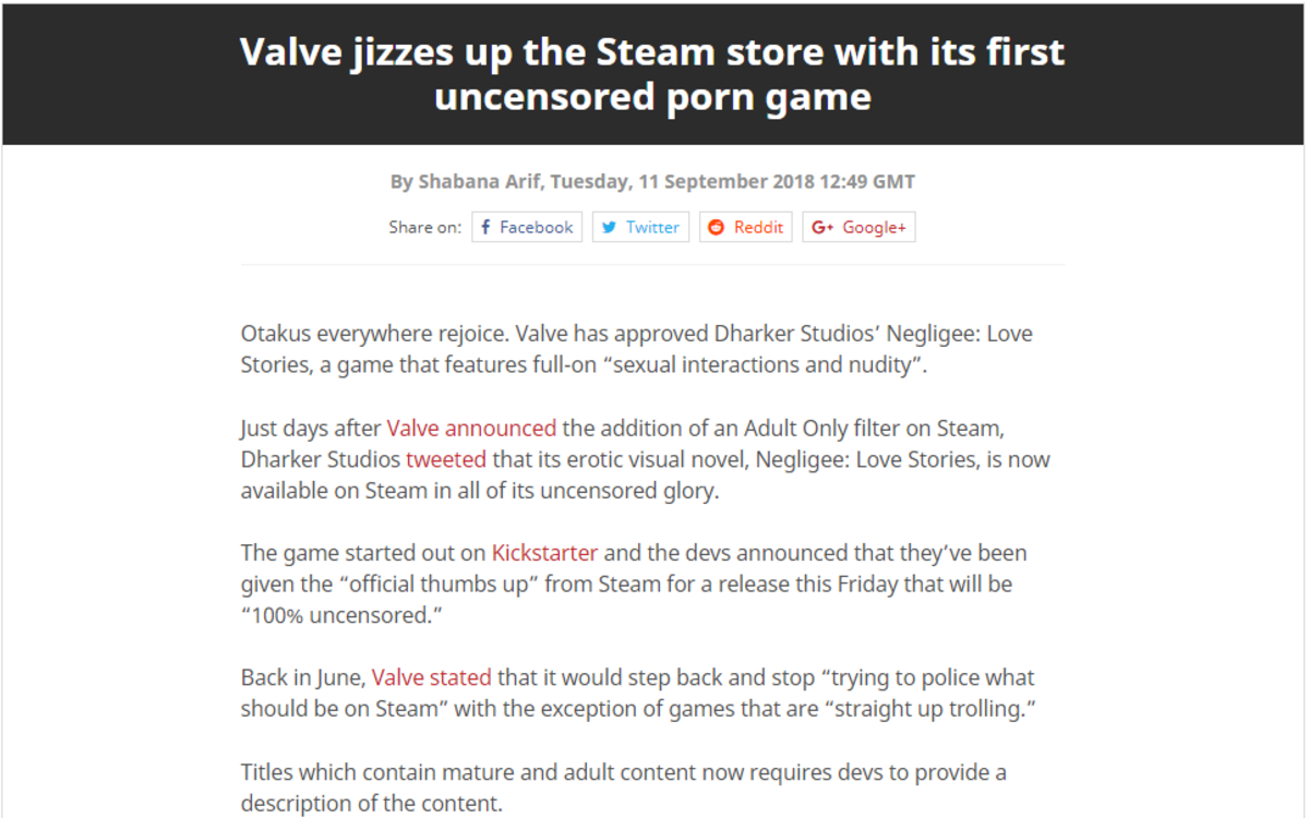 Steam Stores First Uncensored Game