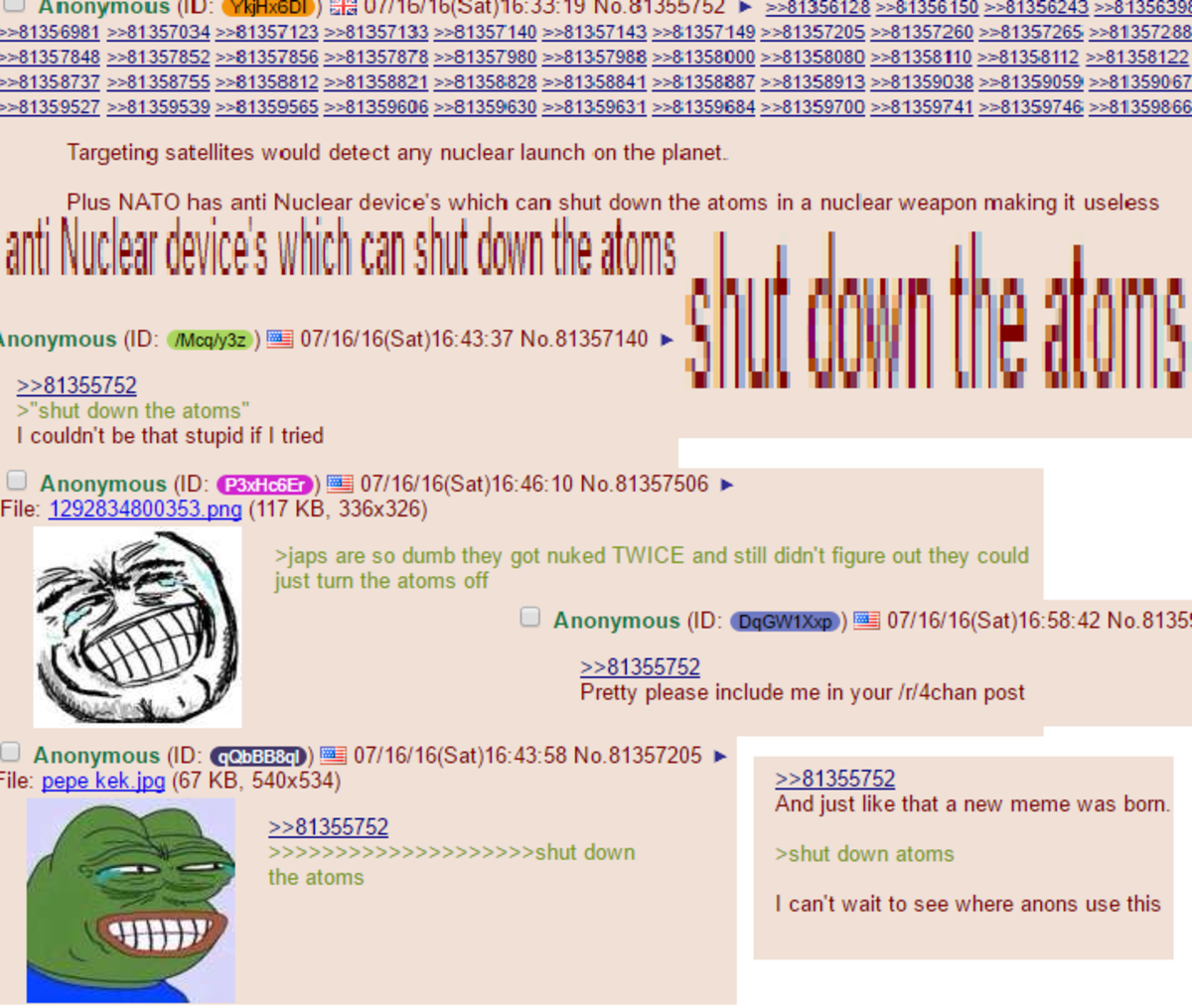 Include post. Forchan. Fa (4chan). Nuclear Launch detected meme. Atom shut.