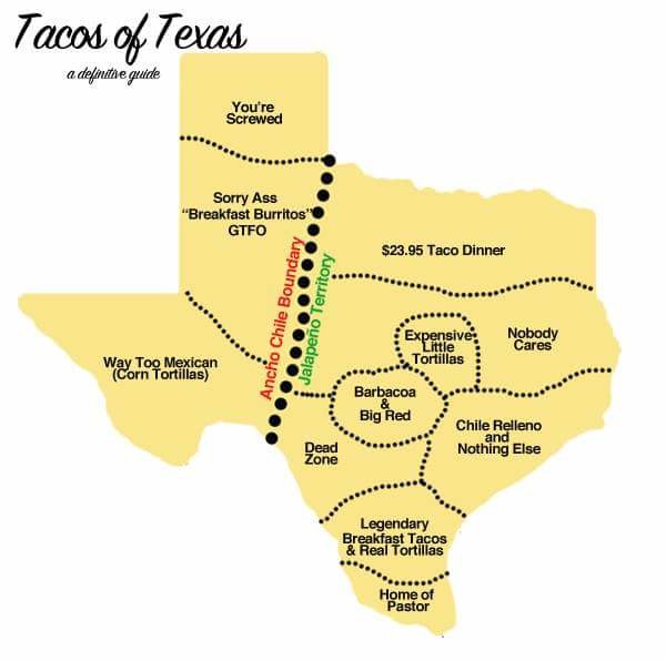 Taco Map Of Texas