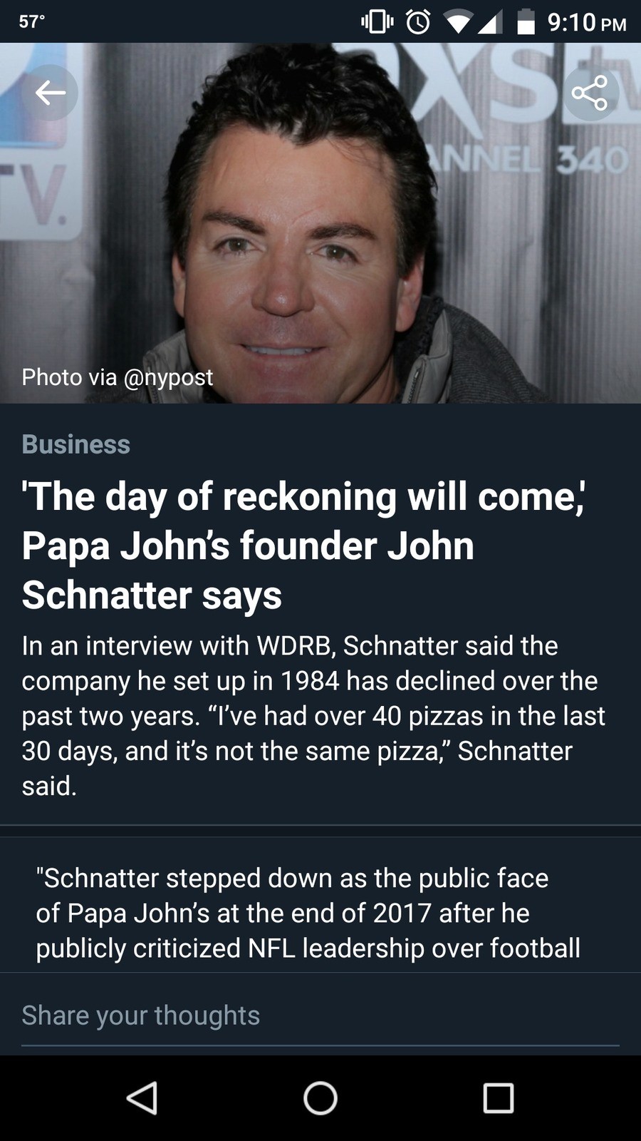 The day reckoning papa johns of Papa John’s