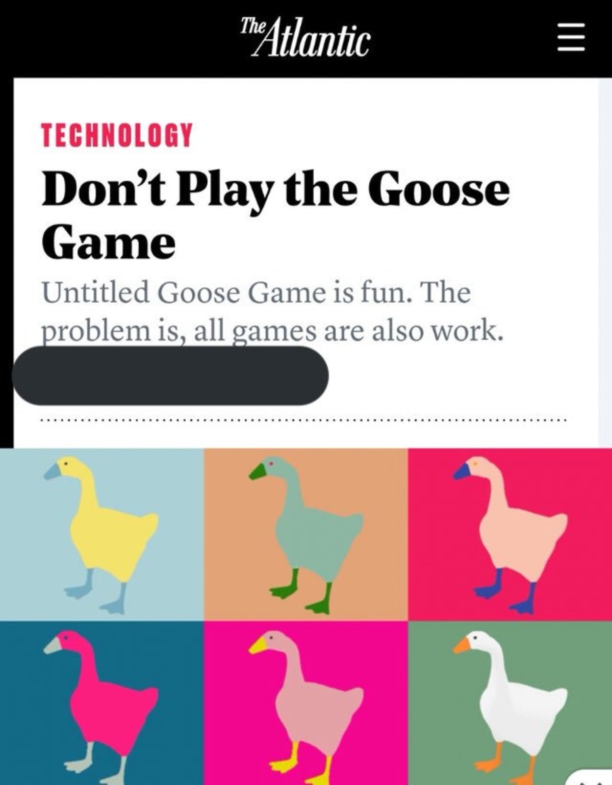 Don't Play Untitled Goose Game - The Atlantic