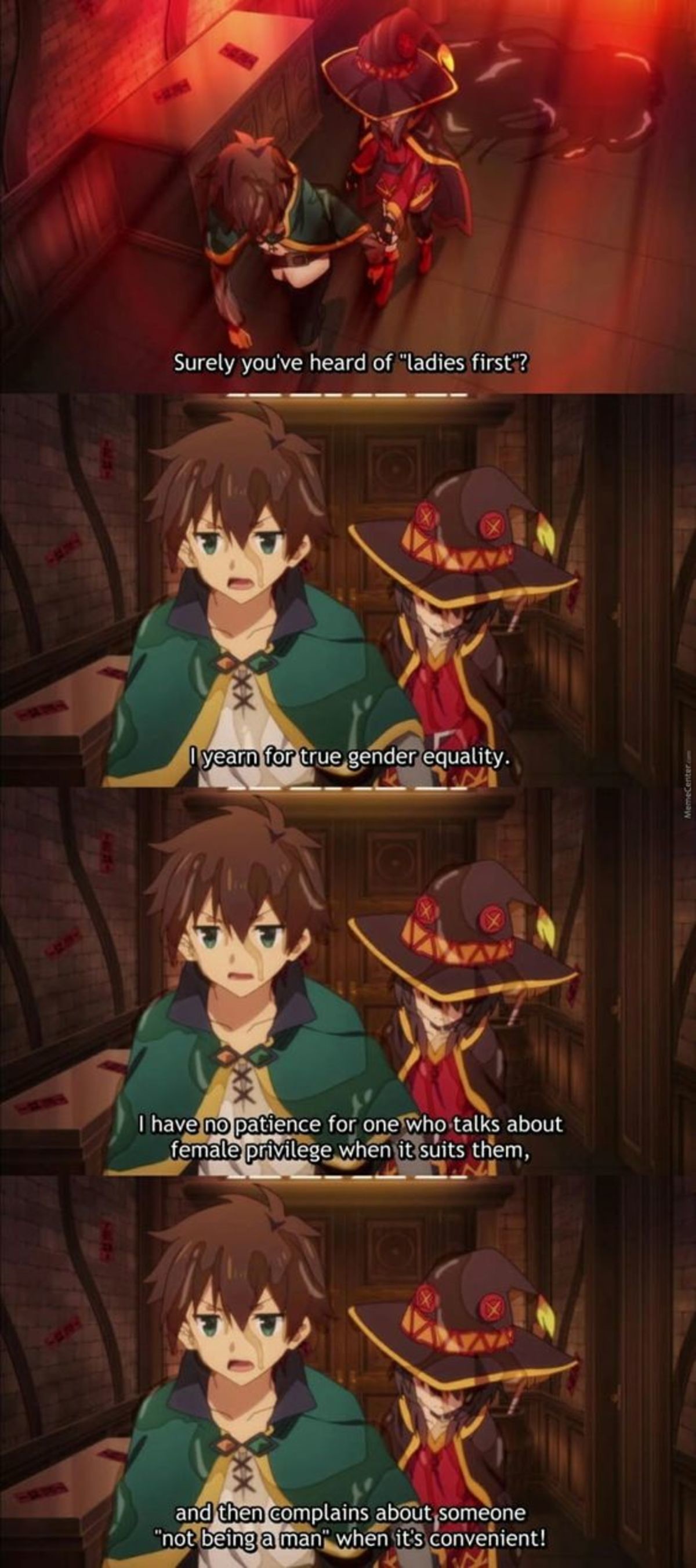 Kazuma being a pervert would actually be a good twist in that kind of movie  : r/Konosuba
