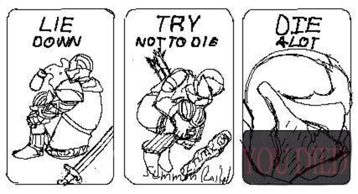 Try is trying. Cry Cry a lot. Meme from software. Your try to die. Die-a-lot.