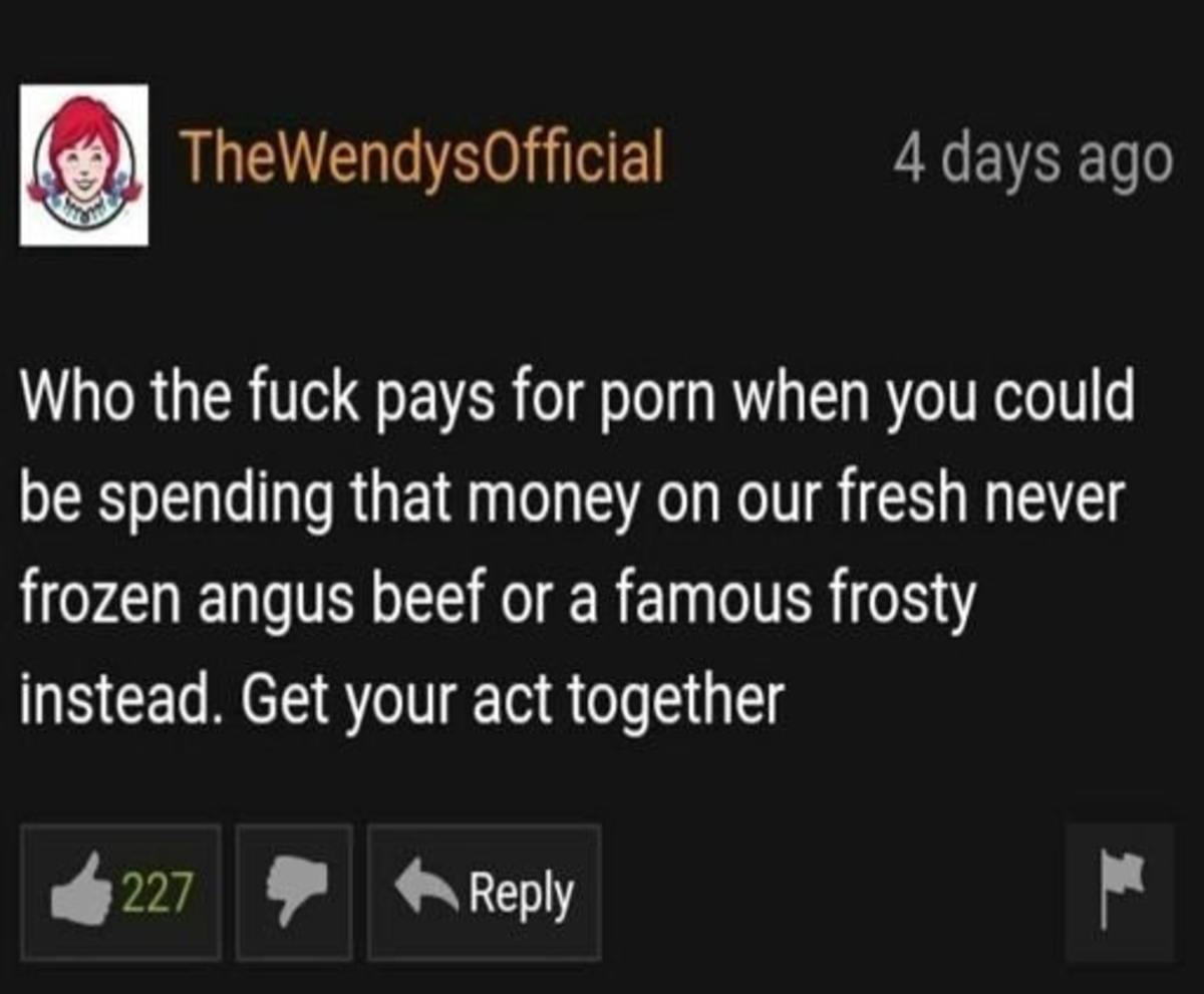 Wendys Restaurant Porn - Wendy's marketing has gone too far