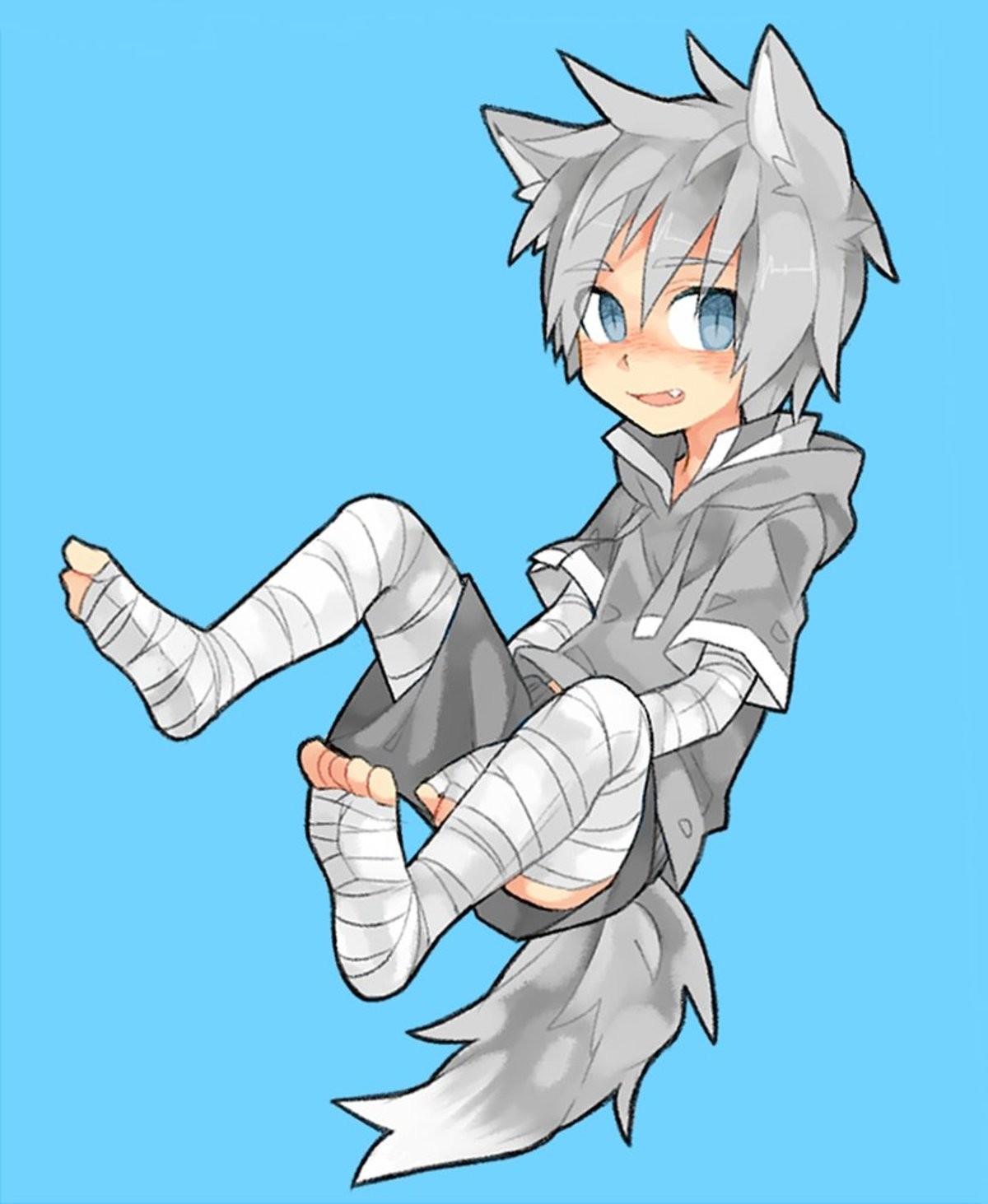 Shadow wolf demon anime boy. 
